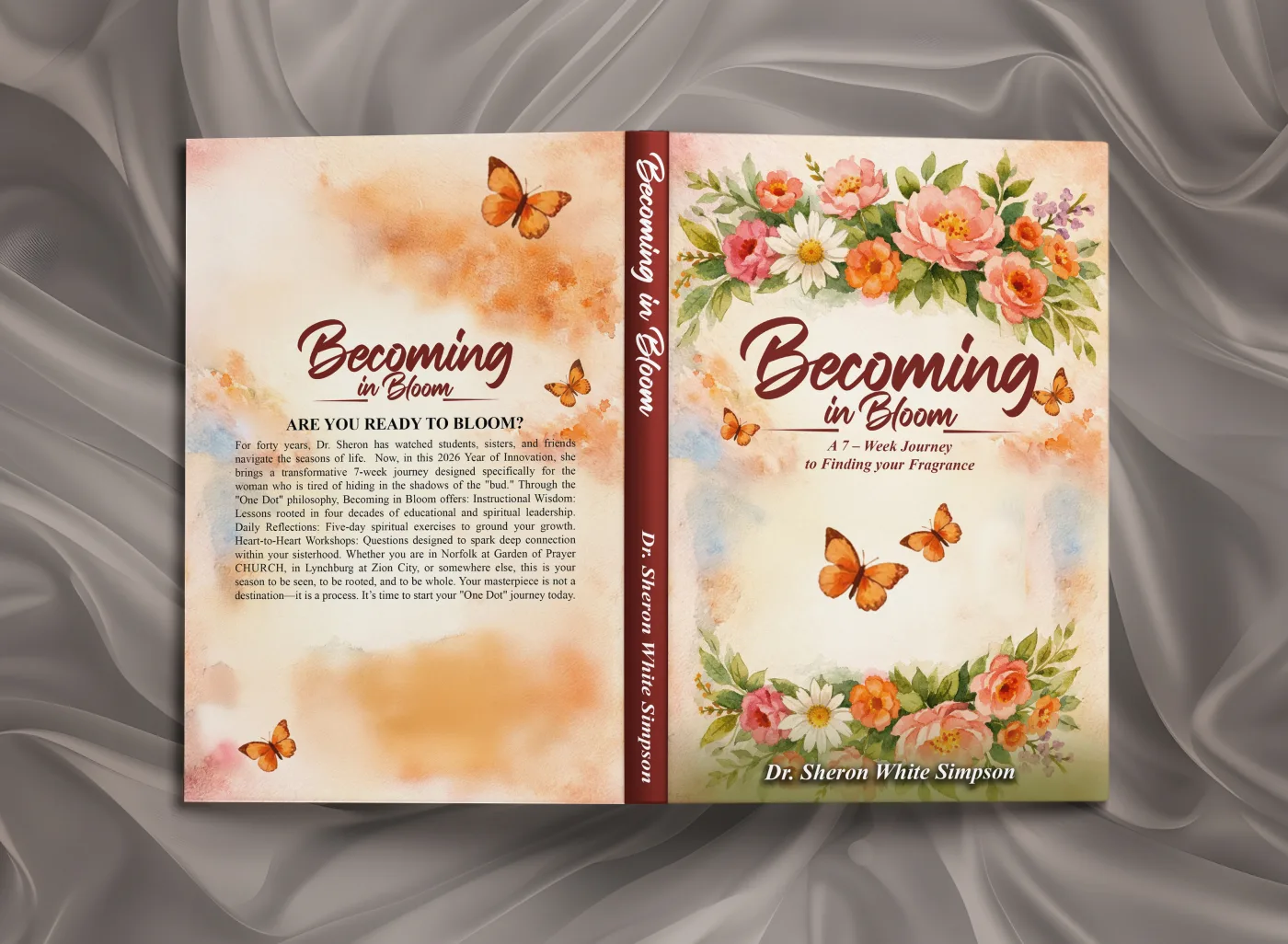 Becoming in Bloom - self-help book cover design
