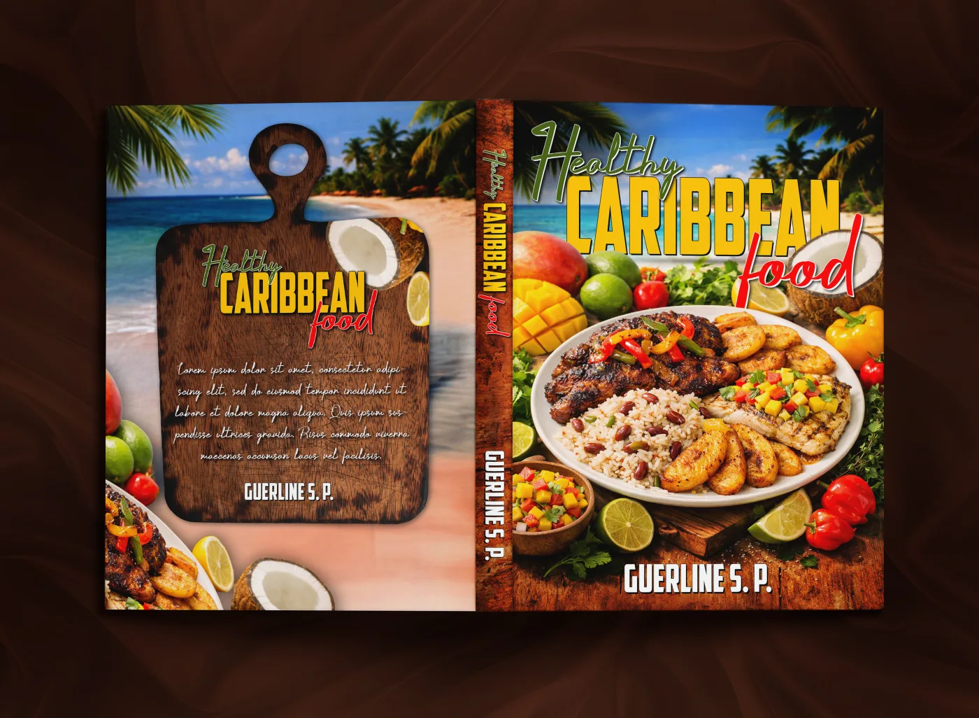 Healthy Caribbean Food - cookbook cover design