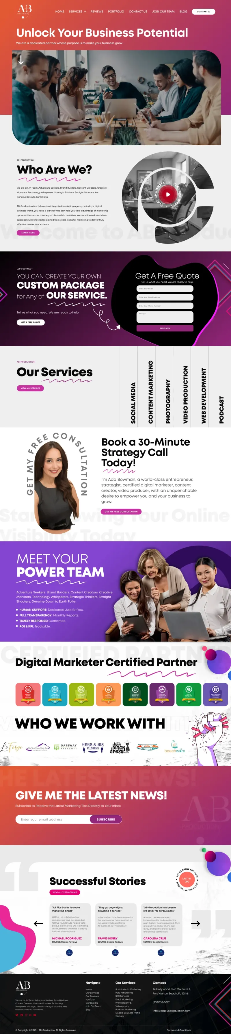 AB Production - website design by The Website Providers