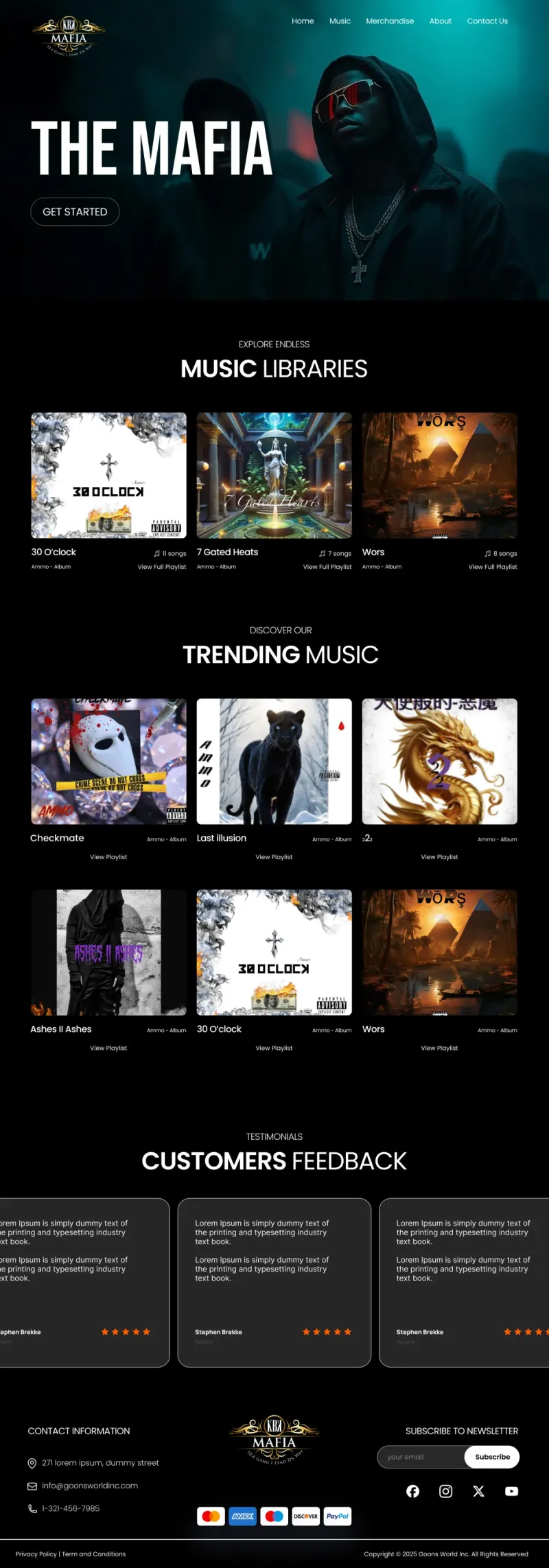 Goons World Inc - website design by The Website Providers