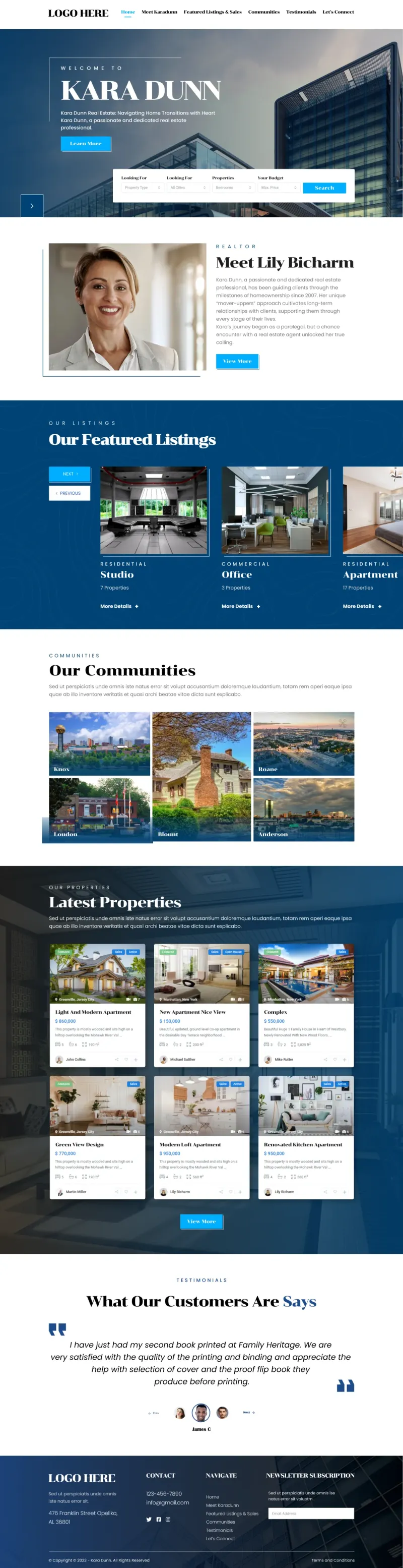 Kara Dunn - website design by The Website Providers