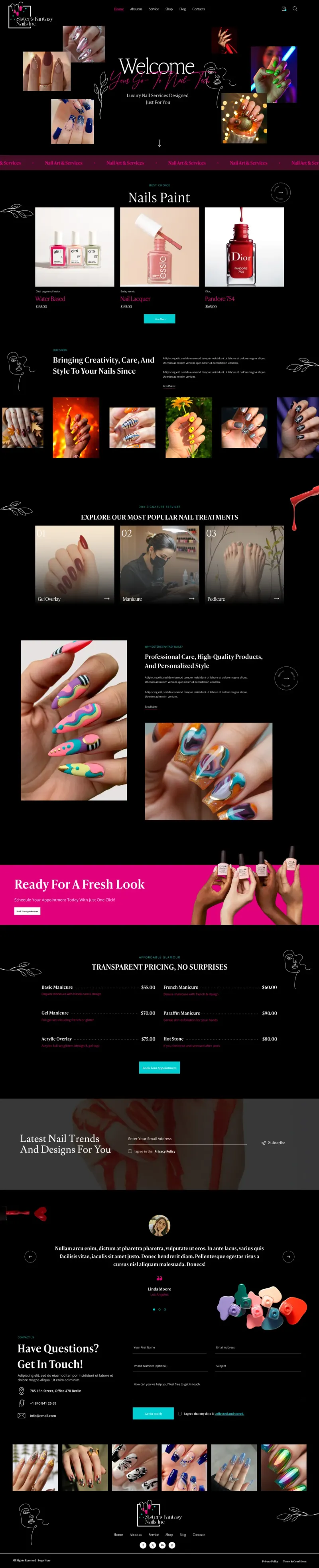 Nail Service - website design by The Website Providers